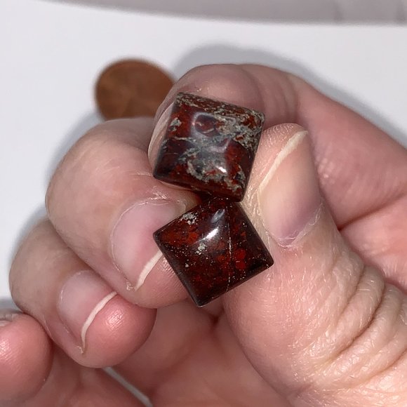 Brecciated Jasper Square Post Earrings - Picture 6 of 12